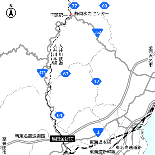 静岡水力センターへのアクセスマップ