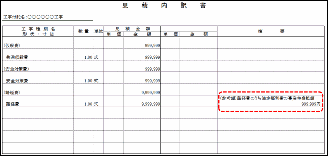 法定福利費の内訳明示について
