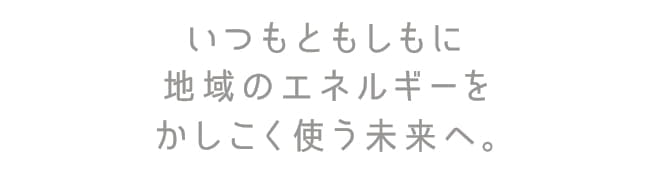 いつもともしもに地域のエネルギーを賢く使う未来へ
