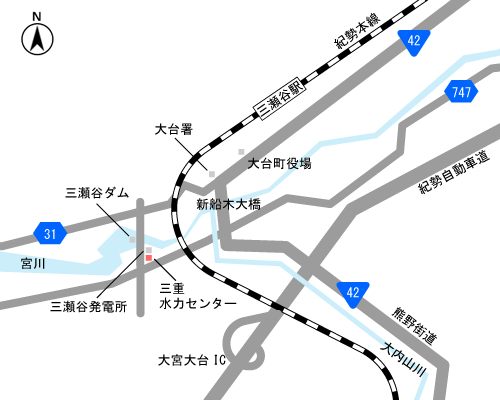 三重水力センターへのアクセスマップ