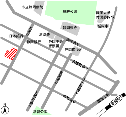 静岡支店へのアクセスマップ