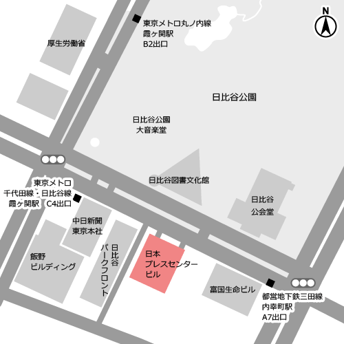東京支社へのアクセスマップ