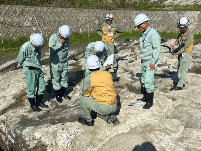 断層の現場確認