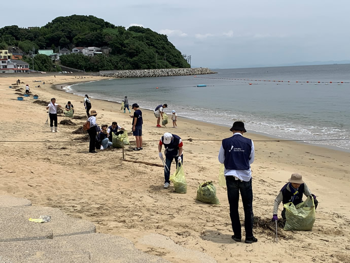 南知多町　篠島 サンサンビーチ の清掃活動をおこないましたイメージ