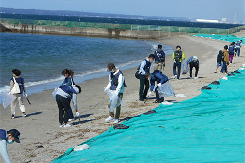 海岸清掃活動の様子