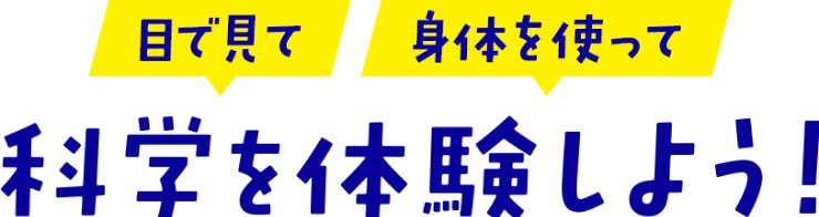 目で見て身体を使って科学を体験しよう！