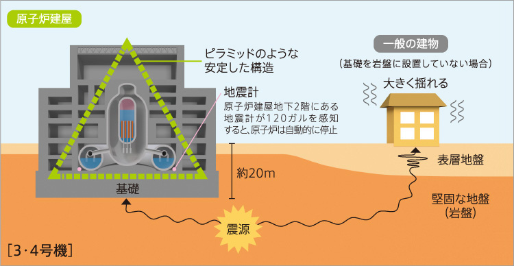 浜岡原子力発電所の建屋の構造図
