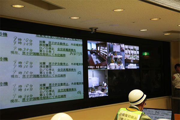 テレビ会議システムでの被災状況確認(本店:非常災害対策本部)
