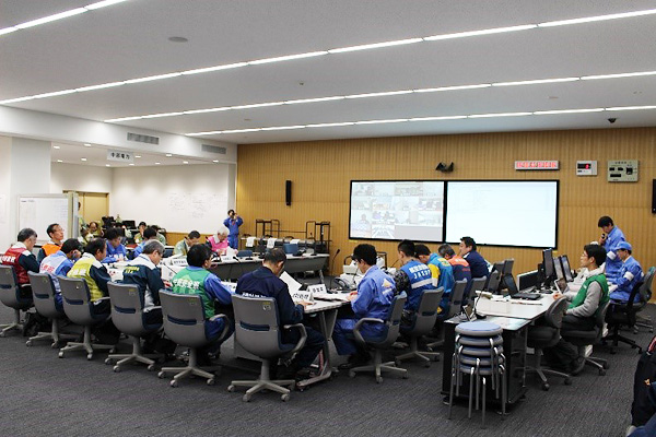 オフサイトセンター運営訓練(合同対策協議会の様子)