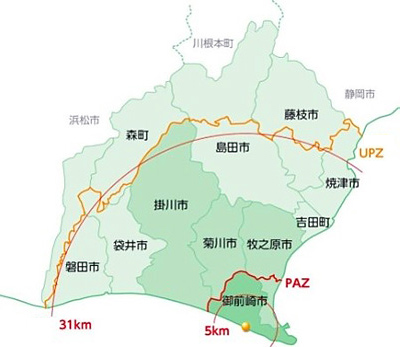 浜岡原子力発電所周辺地図