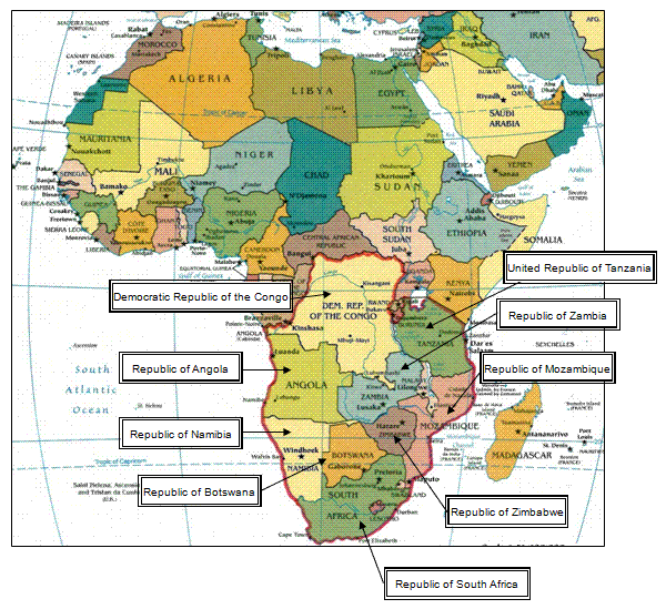 A picture of the nine member countries of the SAPP (*1) 