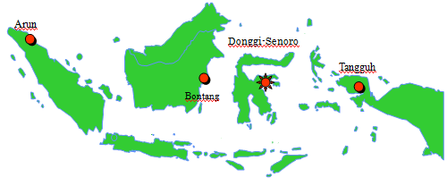 Location of Indonesian LNG project