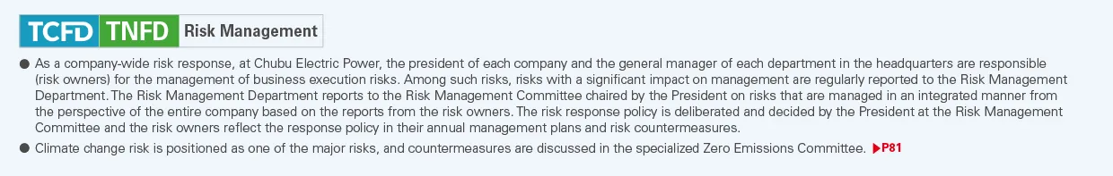 【TCFD/TNFD】Risk Management