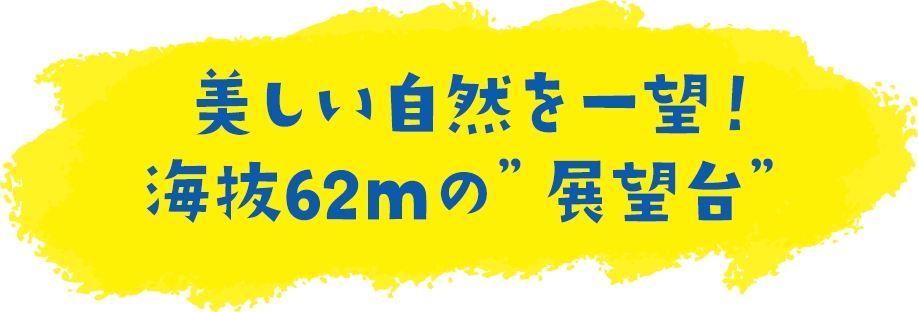 美しい自然を一望！海抜62mの”展望台”