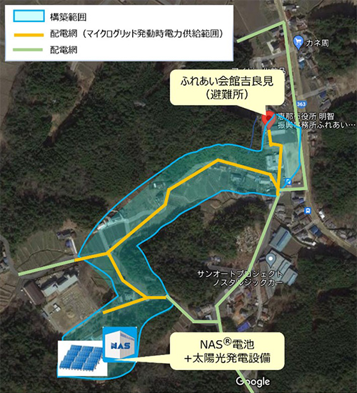 地域マイクログリッドの構築範囲(吉良見地区)