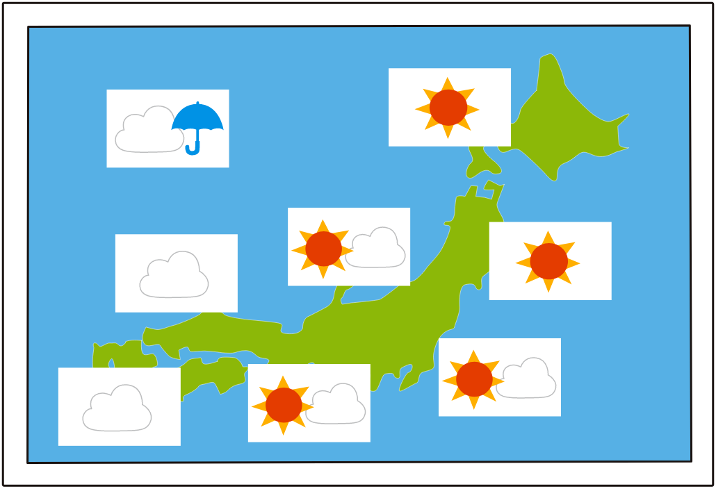 天気予報図イラスト