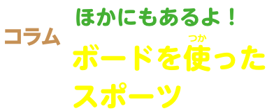 コラム ほかにもあるよ！ボードを使ったスポーツ