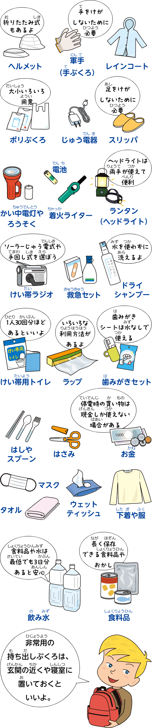 防災グッズを用意しよう！