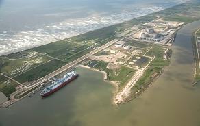 フリーポートＬＮＧ基地の上空からの写真