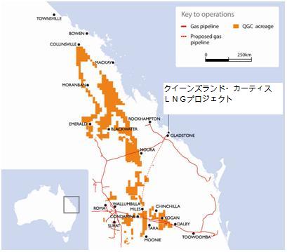 クイーンズランド・カーティスLNGプロジェクトの図