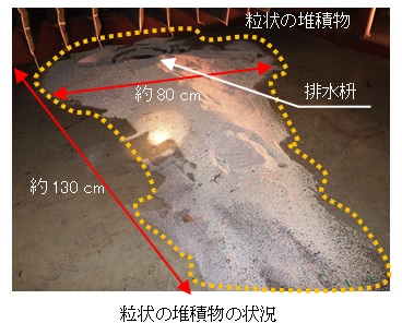 粒状の堆積物の状況の画像