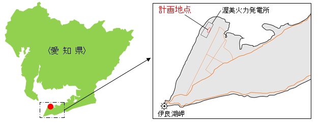 計画地点概略位置の図