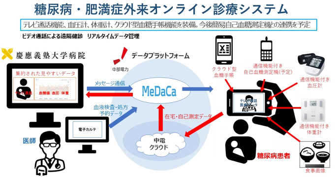 糖尿病・肥満症外来オンライン診療システムの説明図