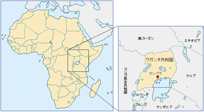 ウガンダ共和国の地図