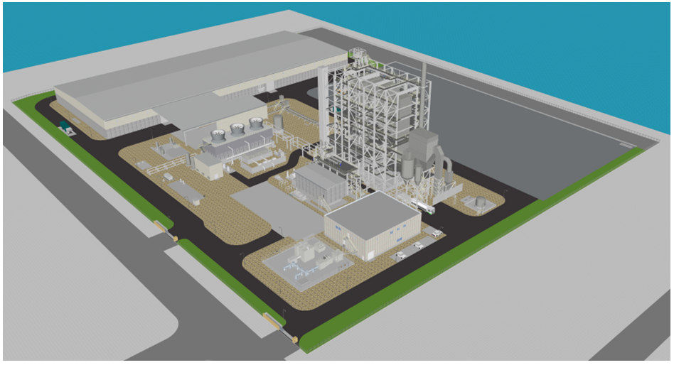 愛知蒲郡バイオマス発電所のイメージ図