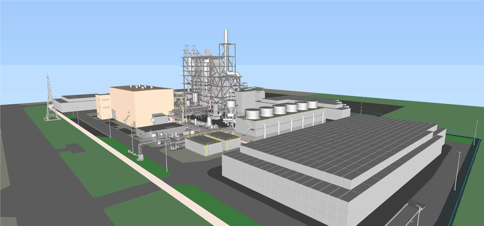 八代バイオマス発電所完成後のイメージ図