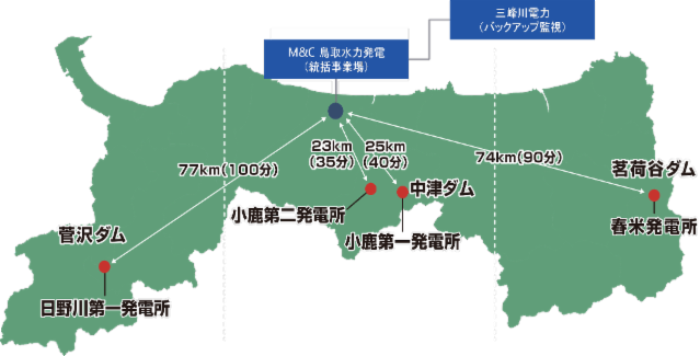 鳥取県営4水力発電所　所在地地図
