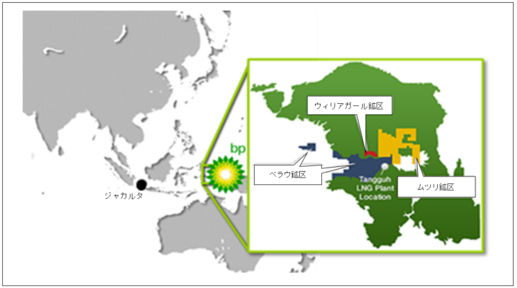 タングーLNGプロジェクトの位置図