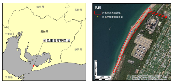 対象事業実施区域の図