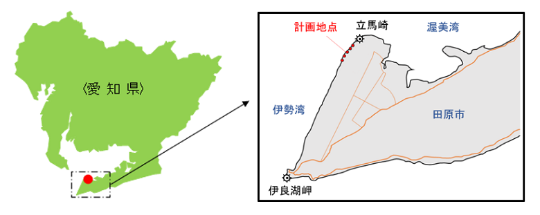 あつみ第二風力発電所の概略位置の画像