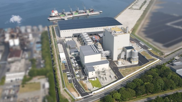 田原バイオマス発電所の全景写真