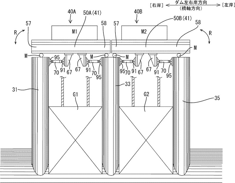 ダムの水門柱の耐震性向上工法のイメージ図