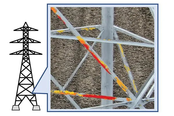 ドローン撮影×AI技術で鉄塔の錆レベルを判定！