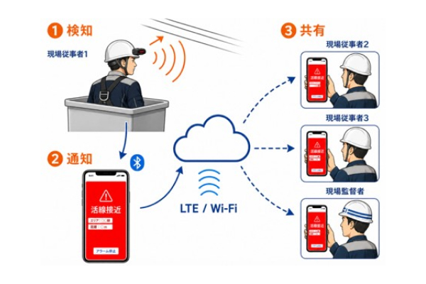 鳴るだけじゃない。活線接近を視える化・共有するスマート活線警報器システム