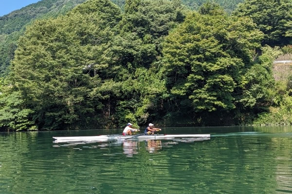 笠置峡での合宿風景